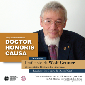 Prof. univ. dr. Wolf Gruner - DHC al UBB