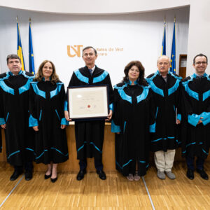 Prorectorul UBB Adrian-Olimpiu Petrușel, distins cu titlul Doctor Honoris Causa Scientiarum al Universității de Vest din Timișoara