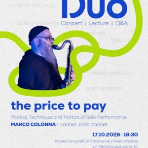 UBB Cultural lansează pe 17 octombrie seria Solo/Duo – O nouă manieră de a prezenta și discuta tehnicile și efectele artei